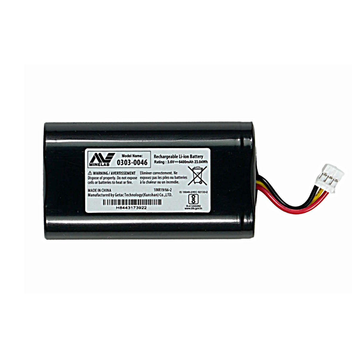 Battery, LiIon 25Wh for Minelab Manticore