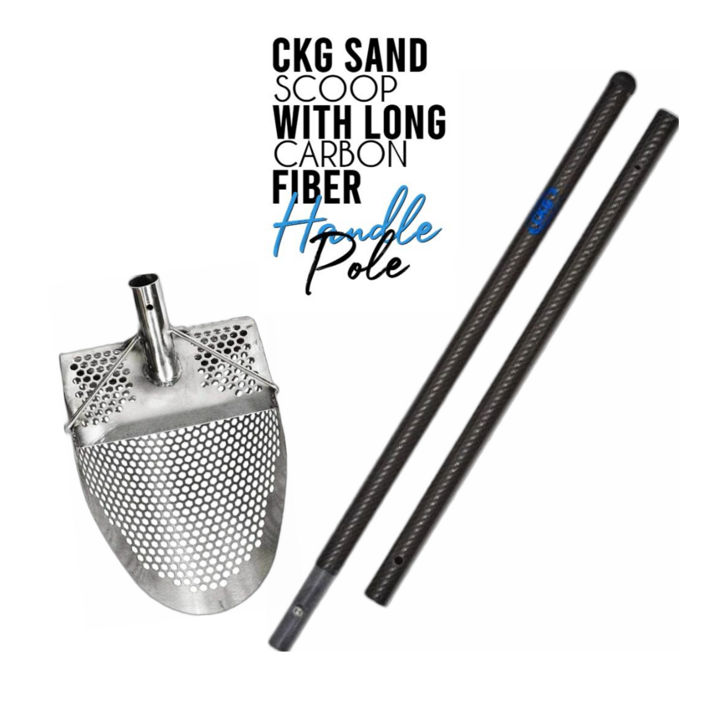 CKG SAND SCOOP FOR METAL DETECTING With 3K Carbon Fiber Travel Shaft