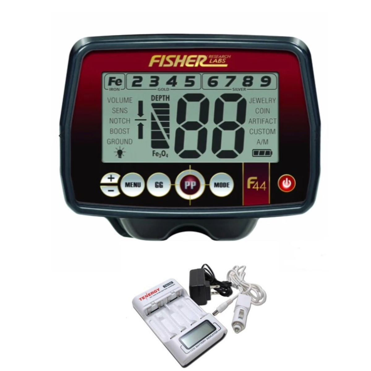 Fisher F44 Metal Detector Bonus Package With 11" Concentric Coil