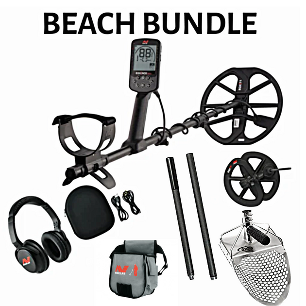 MInelab Equinox 900 Beach Bundle Deal with CKG Sand Scoop and Minelab Pouch