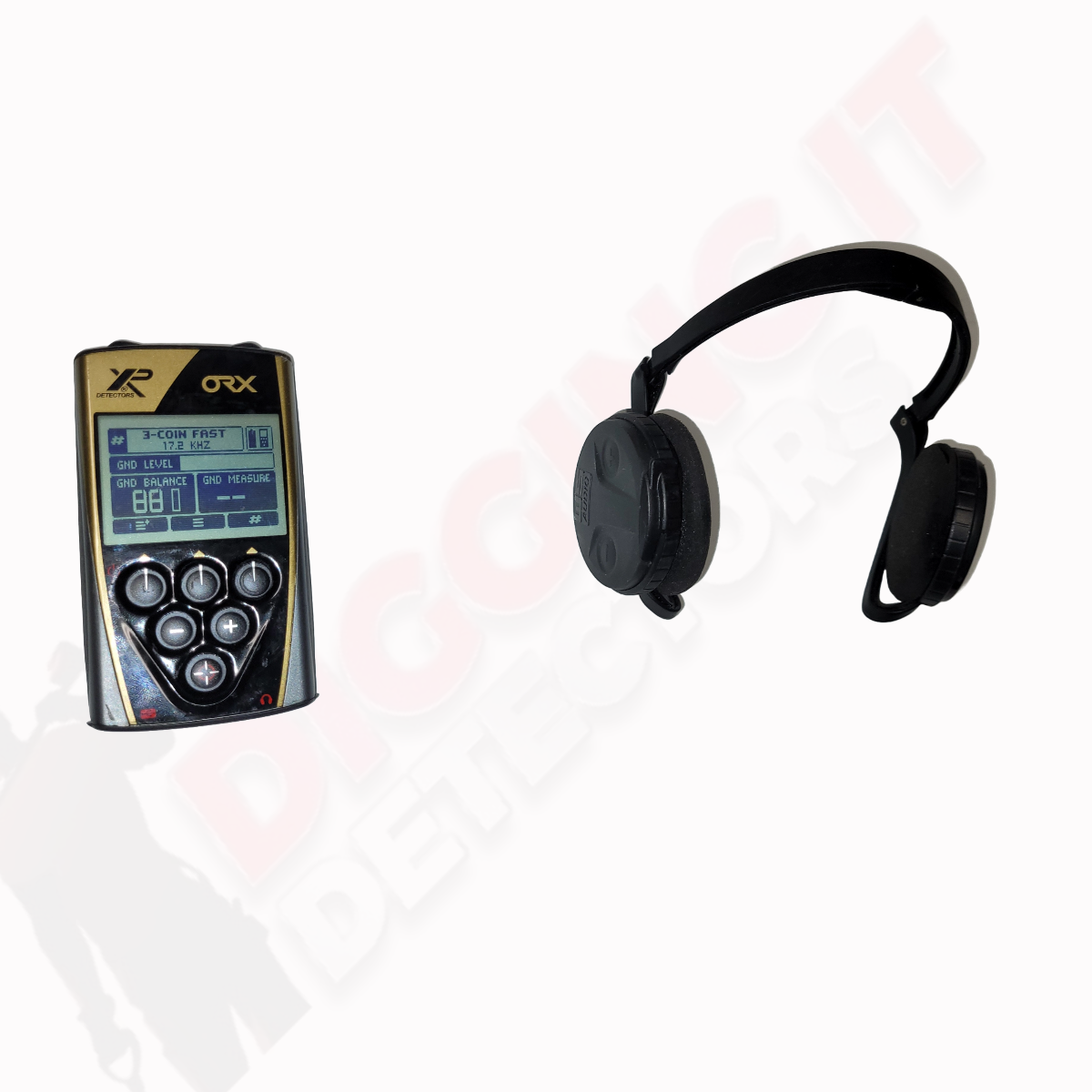 XP ORX Metal Detector Wireless Metal Detector With Back-Lit Display + FX-02 Wired Backphone Headphones + 11" X35 Search Coil And WSAudio Wireless Heaphones