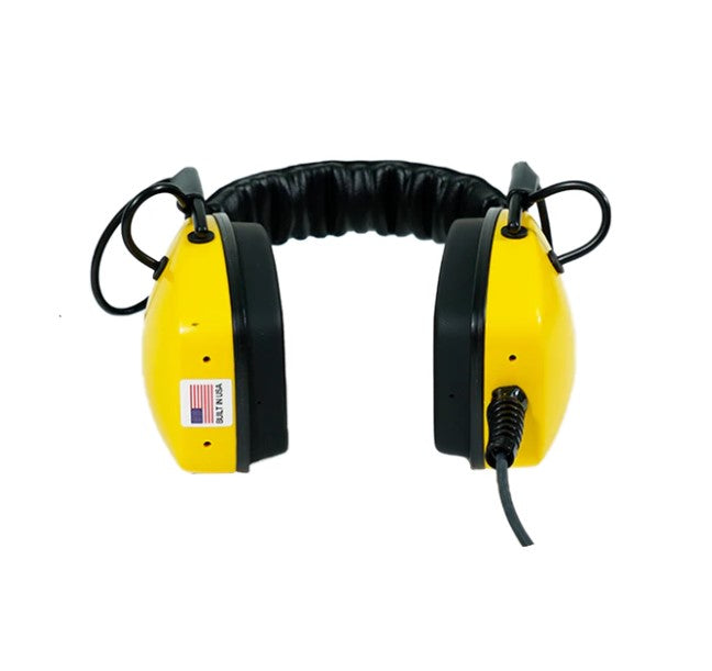 Side View Yellow Thresher Waterproof Headphones for XP DUES Metal Detectors for every size. 