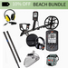 Metal detector bundle with accessories on a white background, featuring a 10% off beach bundle offer.