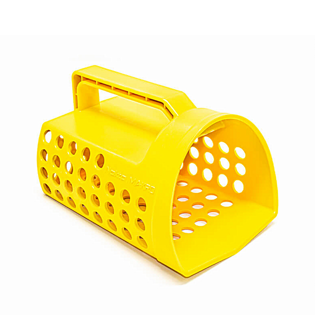 Yellow Hand Scoop perfect for sifting sand at the beach
