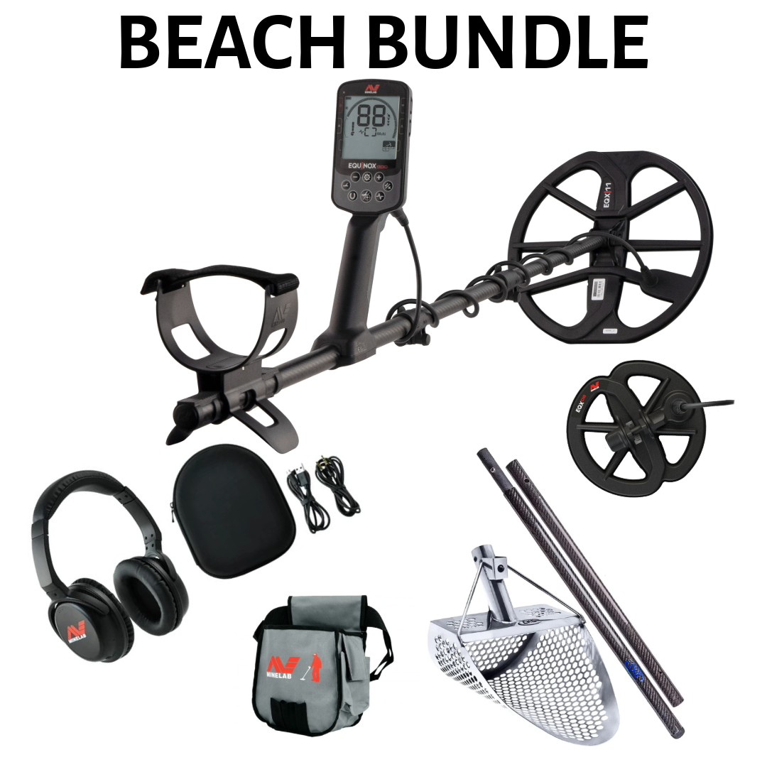 MInelab Equinox 900 Beach Bundle with CKG Scoop and 3k Carbon handle plus Minelab Pouch