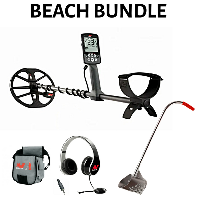 MInelab Equinox 600 Metal detector with pouch and beach scoop