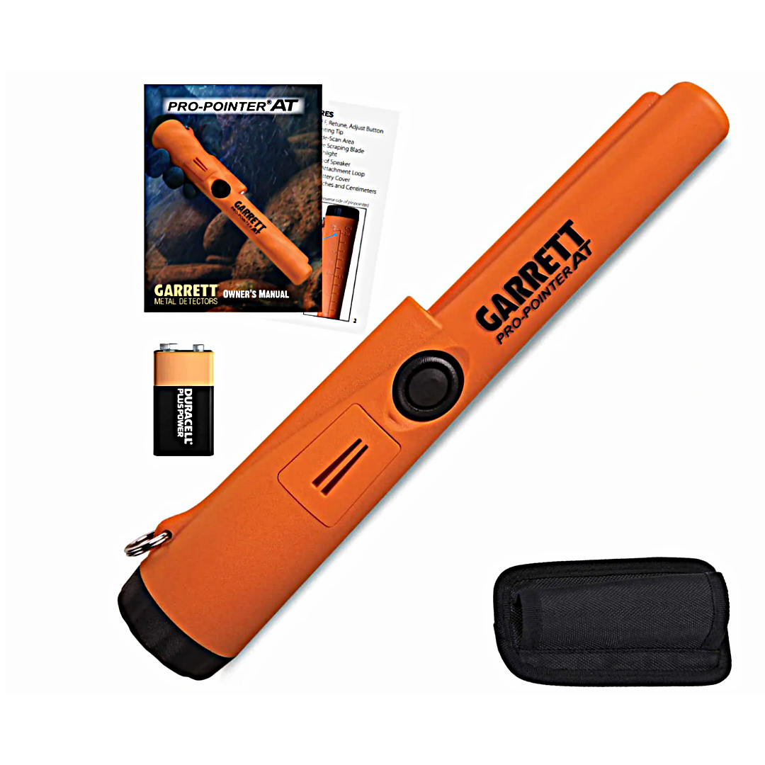 Garrett Pro-Pointer AT with holster. Fully Waterproof to 20 feet with orange color for added visibility underwater