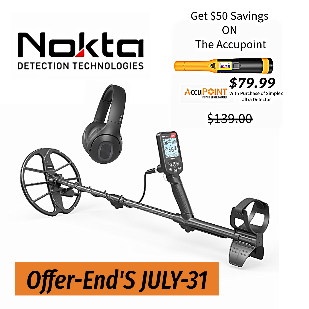 Nokta Simplex Ultra Detector with Wireless Headphones and discounted Accupoint Pinpointer