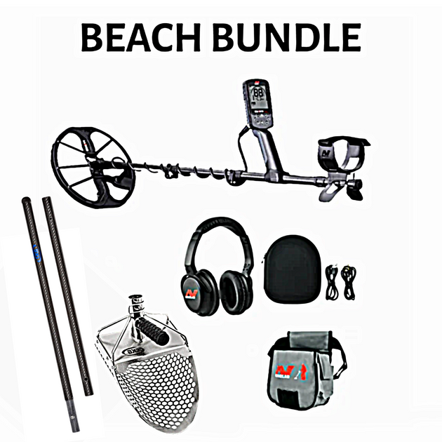 Minelab Equinox 700 Beach Bundle with Pouch and CKG Travel Pole and Scoop