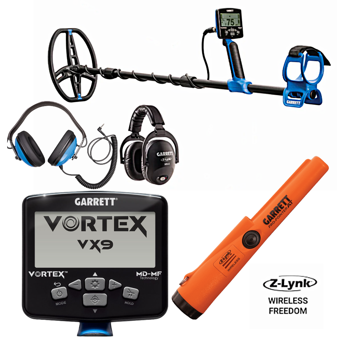 Garrett Metal Detector with waterproof headphones and wireless Pinpointer