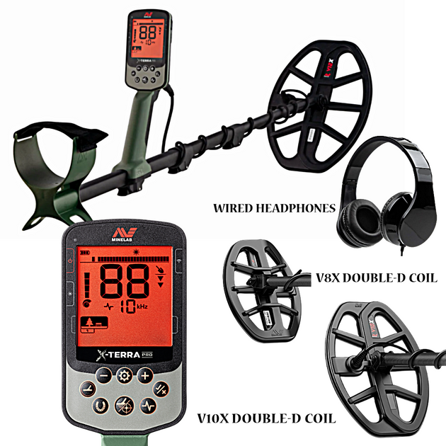 MInelab X-Terra Pro metal detector with accessories for starters
