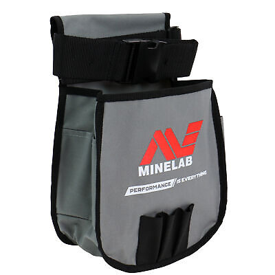 Gray and black tool bag with Minelab logo on a white background