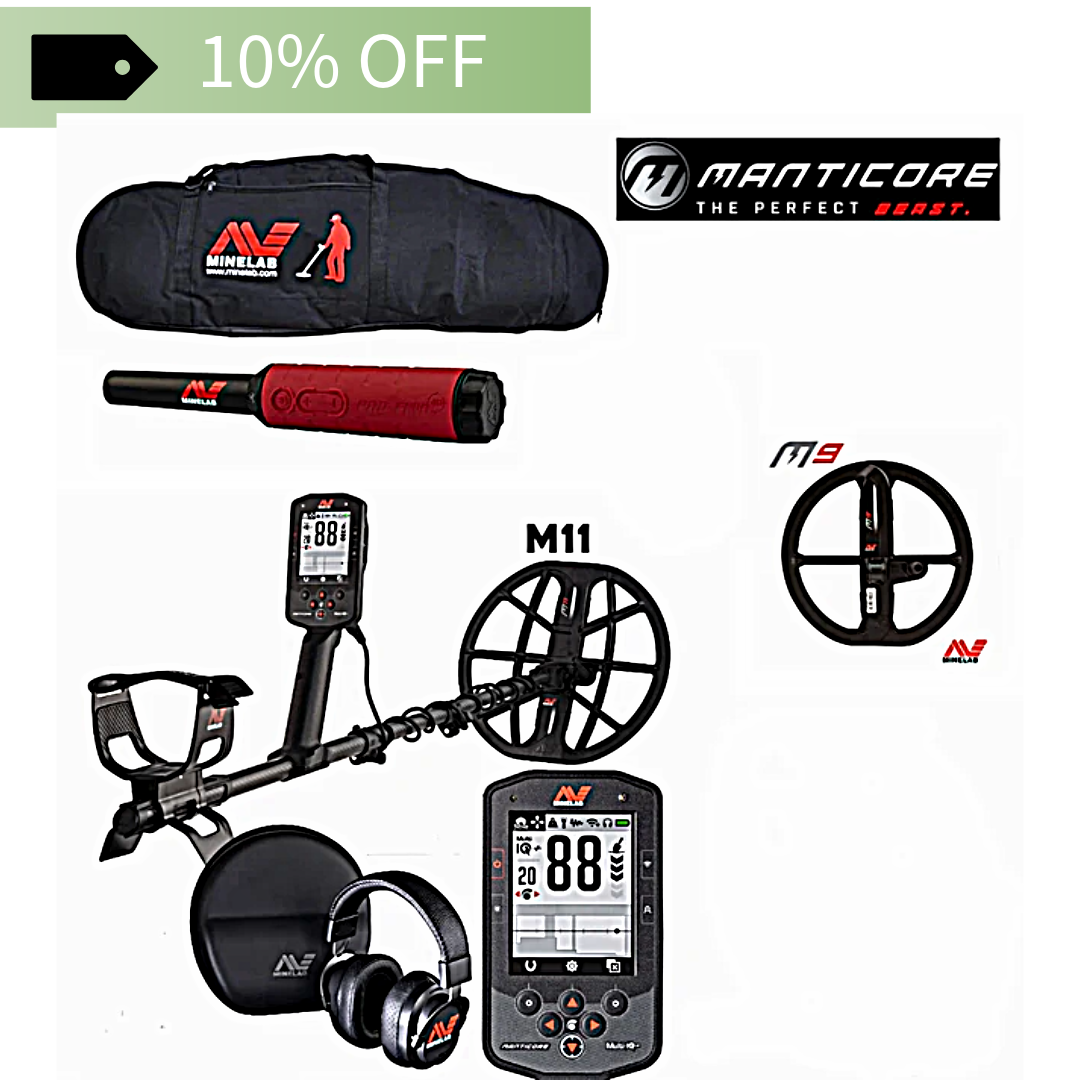 Minelab Manticore High Power Metal Detector 9" Coil, 11" Coil,  Pro-Find 40