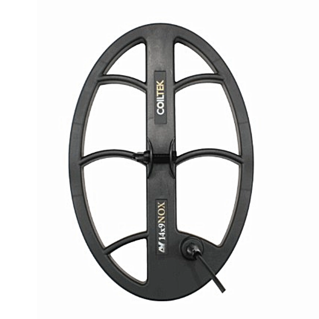 Black metal detector coil with 'Colitek' branding on a white background