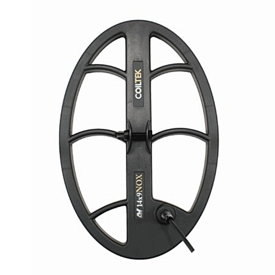 Black metal detector coil with 'Colitek' branding on a white background