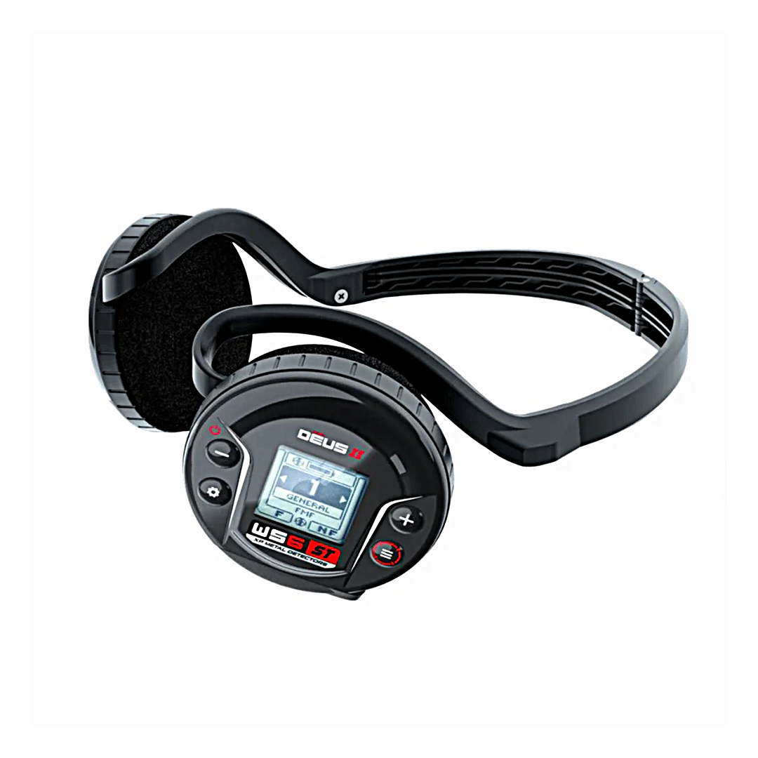 Black wireless headset with digital display on XP WS6 ST Wireless