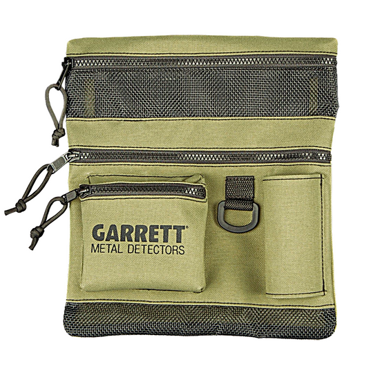 Metal detecting finds pouch with mesh bottom perfect for onland or in the water