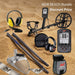 Metal detector bundle with accessories on a white background, featuring a 10% off beach bundle offer.