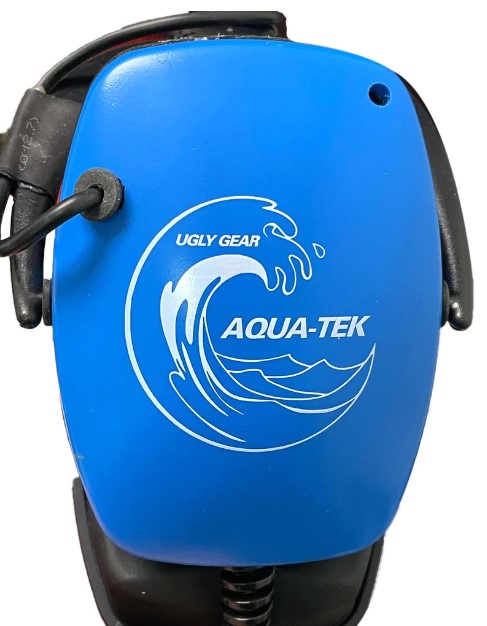 Side View Of Blue Aqua Tek Waterproof Headphones for Nokta Metal Detectors