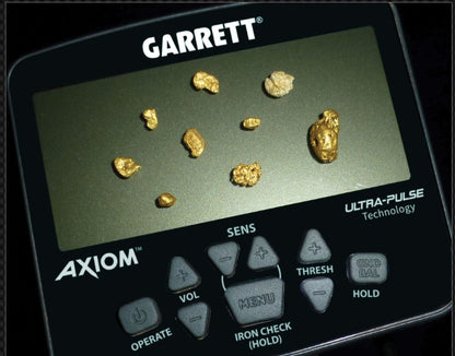 Garrett  Axiom Metal Detector with 13"x11" DD-FC Coil, 11"x7" Mono Coil and MS-3 Headphones