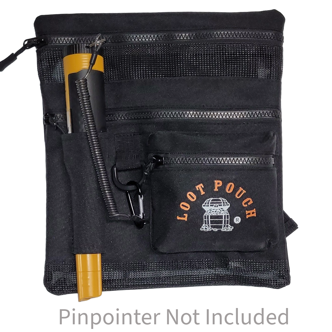 Loot Pouch with Pinpointer Holster and Lanyard Clip