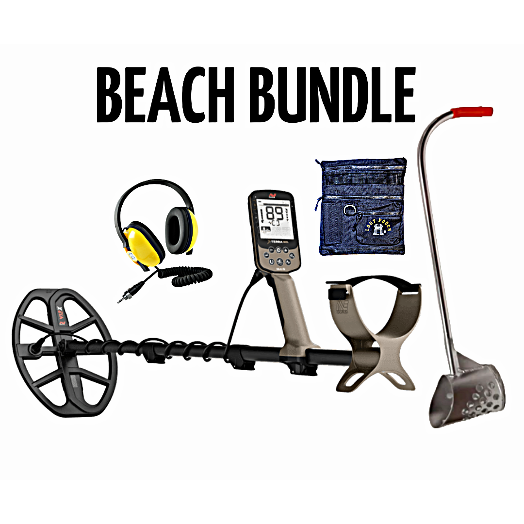 Minelab Elite Beach Bundle with scoop and pouch.