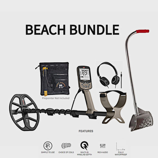 Minelab Elite Beach Bundle with scoop and pouch.